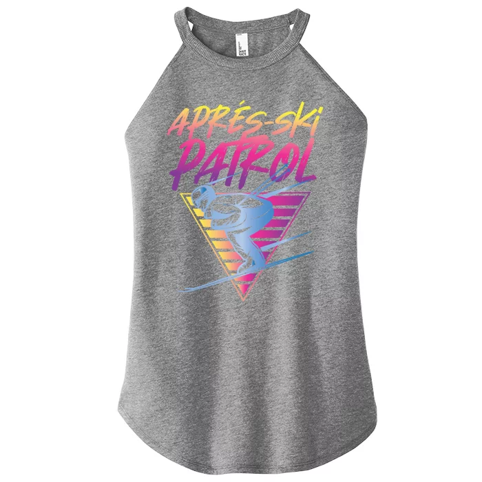 Retro Vintage 80s Apres Ski Patrol Funny Gift Women’s Perfect Tri Rocker Tank