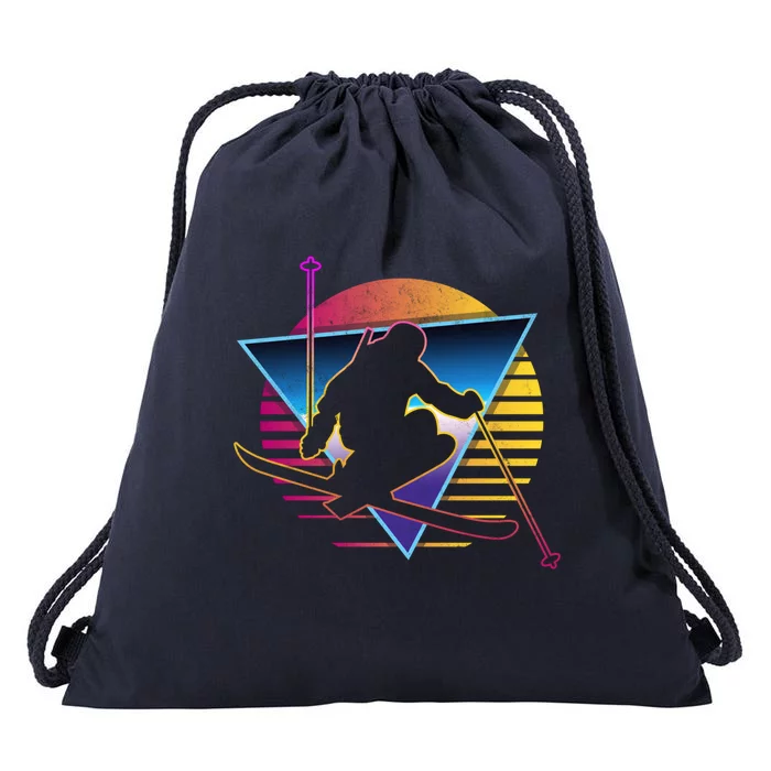 Retro Vintage 80s Ski Great Gift Drawstring Bag