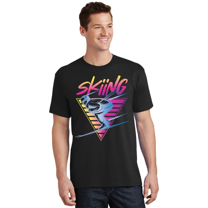 Retro Vintage 80s Ski Skiing Funny Ski Trip Skier Skiing T-Shirt