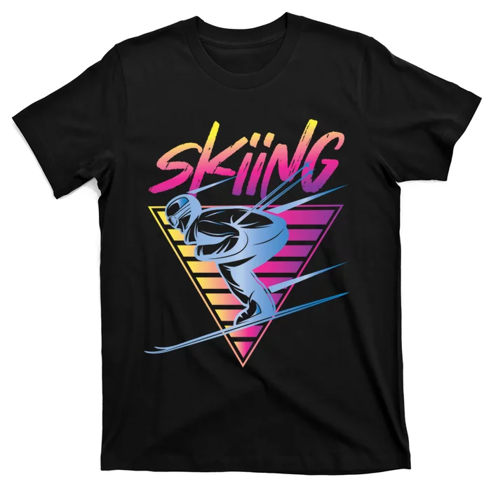 Retro Vintage 80s Ski Skiing Funny Ski Trip Skier Skiing T-Shirt