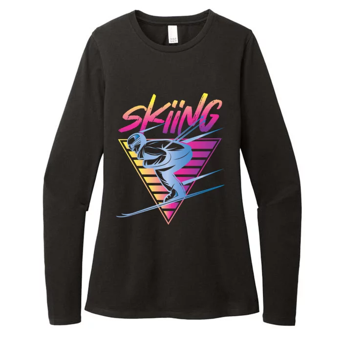 Retro Vintage 80s Ski Skiing Funny Ski Trip Skier Skiing Womens CVC Long Sleeve Shirt