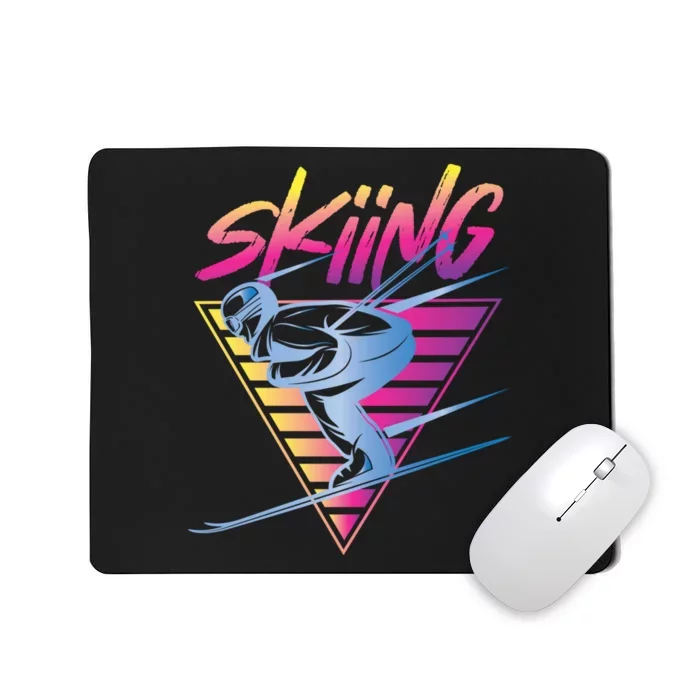 Retro Vintage 80s Ski Skiing Funny Ski Trip Skier Skiing Mousepad