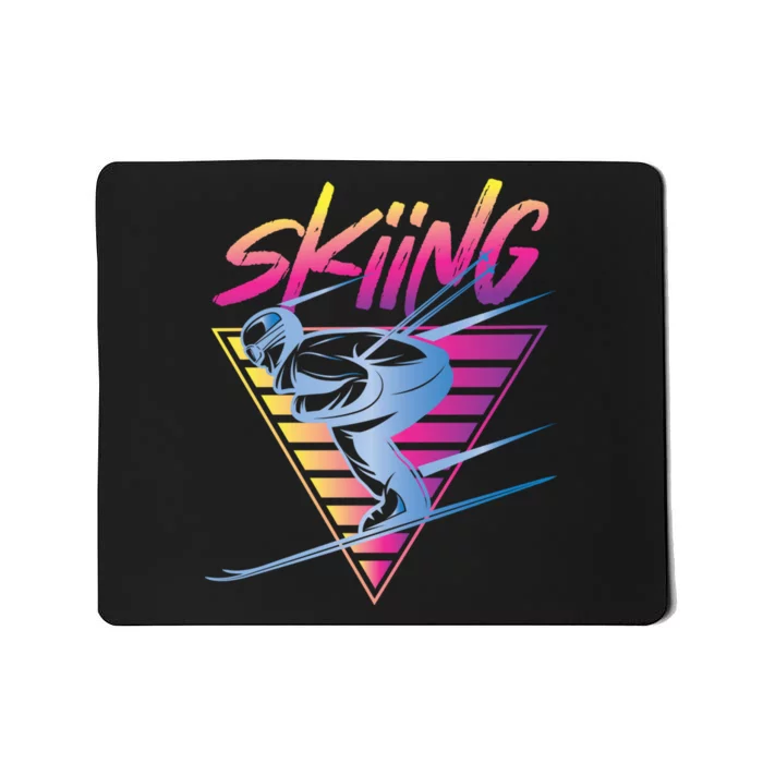 Retro Vintage 80s Ski Skiing Funny Ski Trip Skier Skiing Mousepad