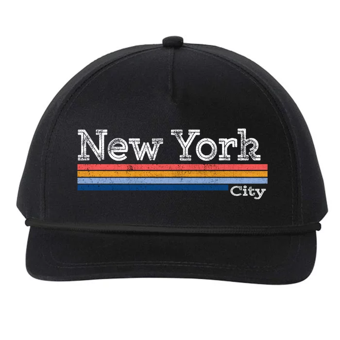 Retro Vintage 80s Style New York City Logo Snapback Five-Panel Rope Hat