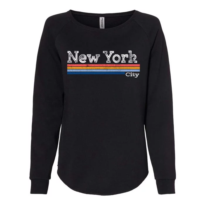 Retro Vintage 80s Style New York City Logo Womens California Wash Sweatshirt