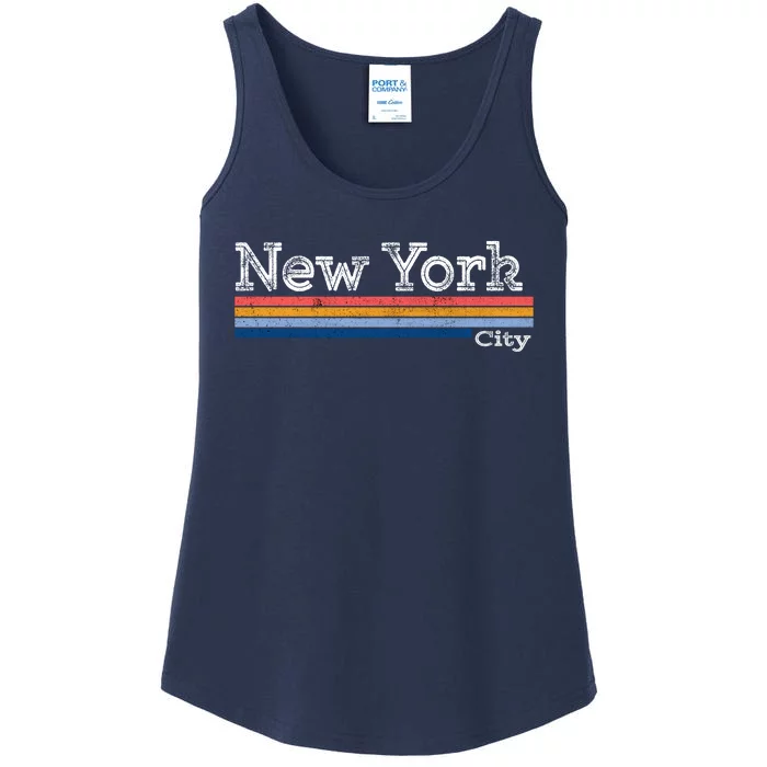 Retro Vintage 80s Style New York City Logo Ladies Essential Tank