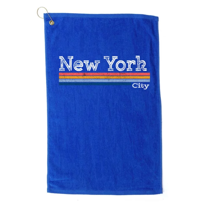 Retro Vintage 80s Style New York City Logo Platinum Collection Golf Towel