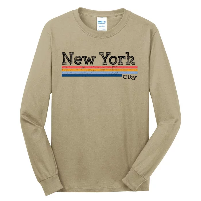 Retro Vintage 80s Style New York City Logo Tall Long Sleeve T-Shirt