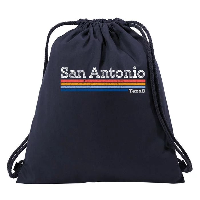 Retro Vintage 80s Style San Antonio Texas Logo Drawstring Bag