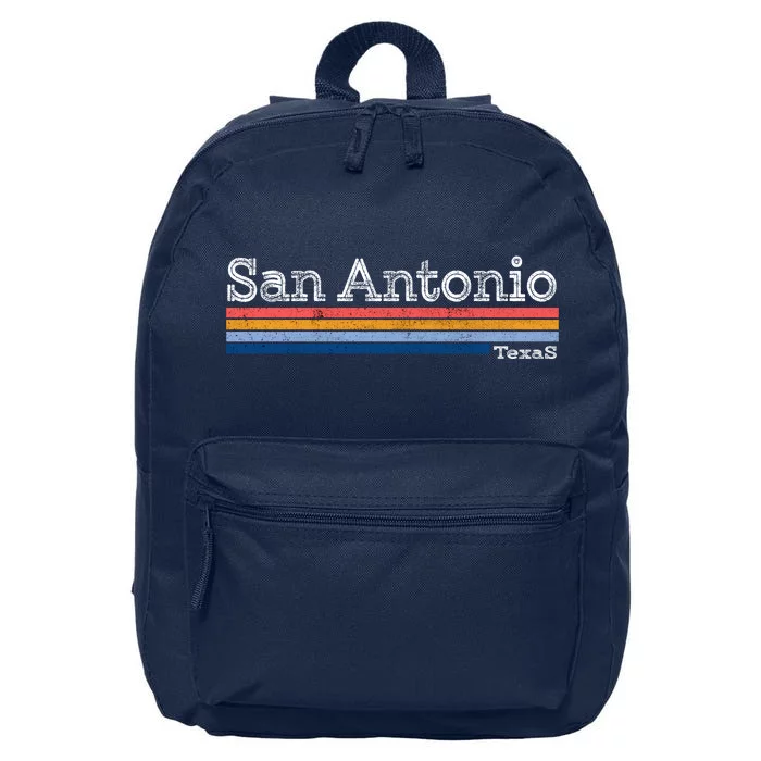 Retro Vintage 80s Style San Antonio Texas Logo 16 in Basic Backpack