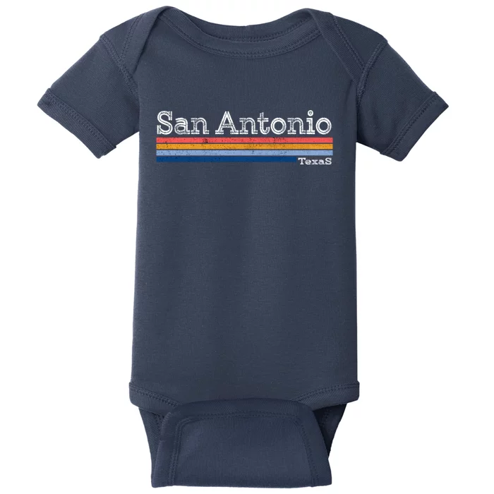 Retro Vintage 80s Style San Antonio Texas Logo Baby Bodysuit