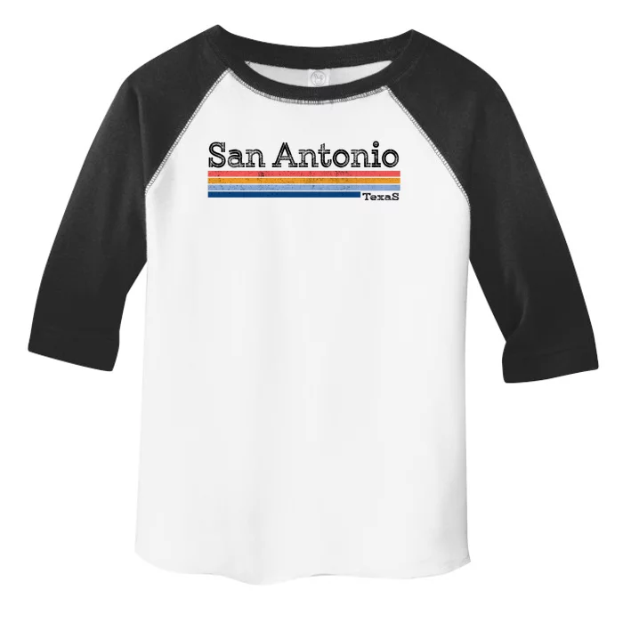 Retro Vintage 80s Style San Antonio Texas Logo Toddler Fine Jersey T-Shirt