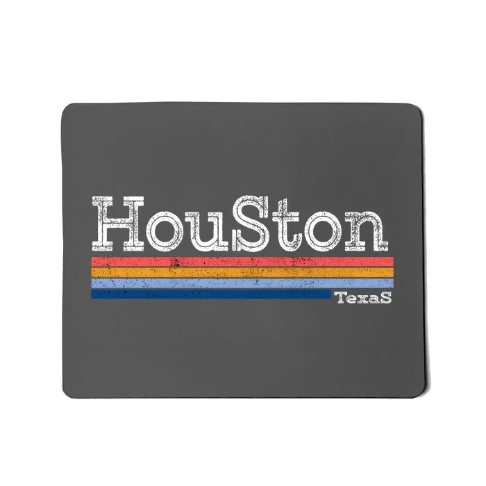 Retro Vintage 80s Style Houston Texas Logo Mousepad