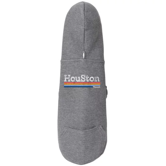 Retro Vintage 80s Style Houston Texas Logo Doggie 3-End Fleece Hoodie