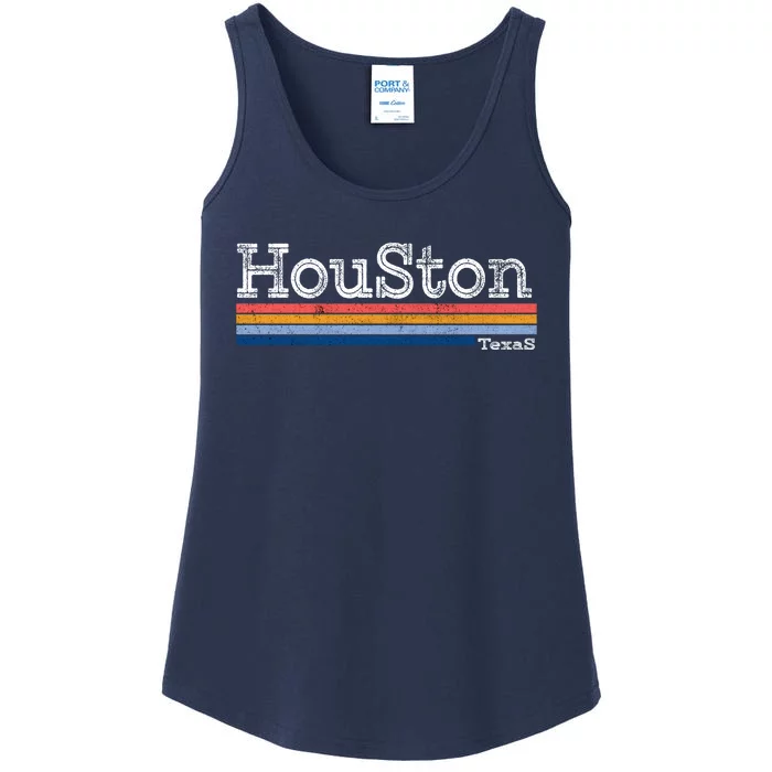 Retro Vintage 80s Style Houston Texas Logo Ladies Essential Tank