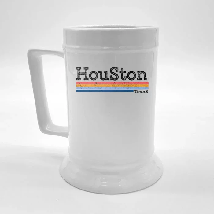 Retro Vintage 80s Style Houston Texas Logo Front & Back Beer Stein