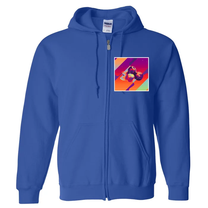 Retro Vintage Aesthetic Blueberry Gift Full Zip Hoodie