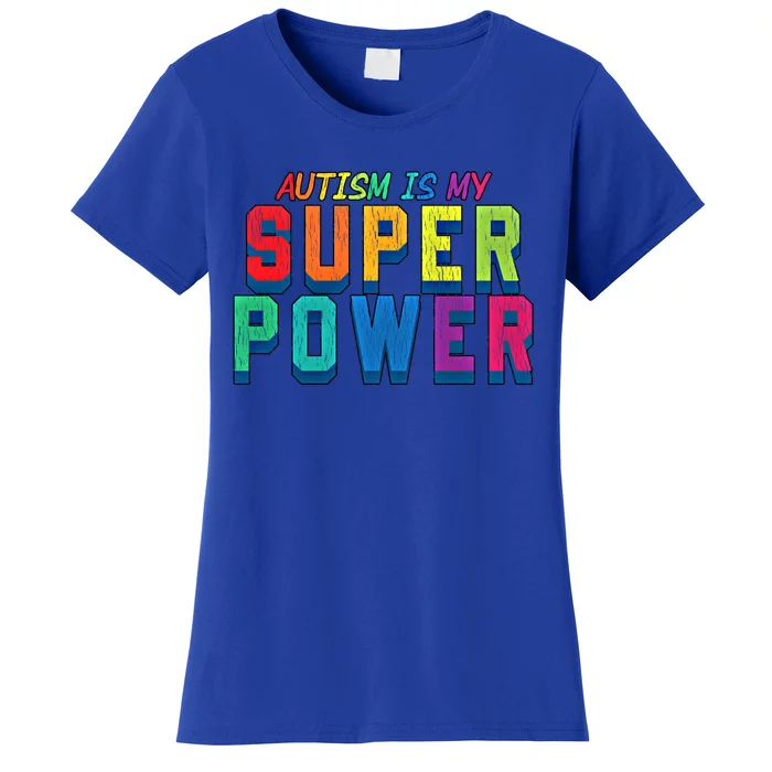 Retro Vintage Autism Is My Super Power Autistic Gift Women's T-Shirt