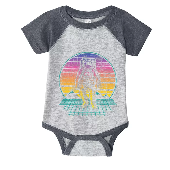 Retro Vintage Astronaut Spaceman Universe Planets Galaxy Infant Baby Jersey Bodysuit