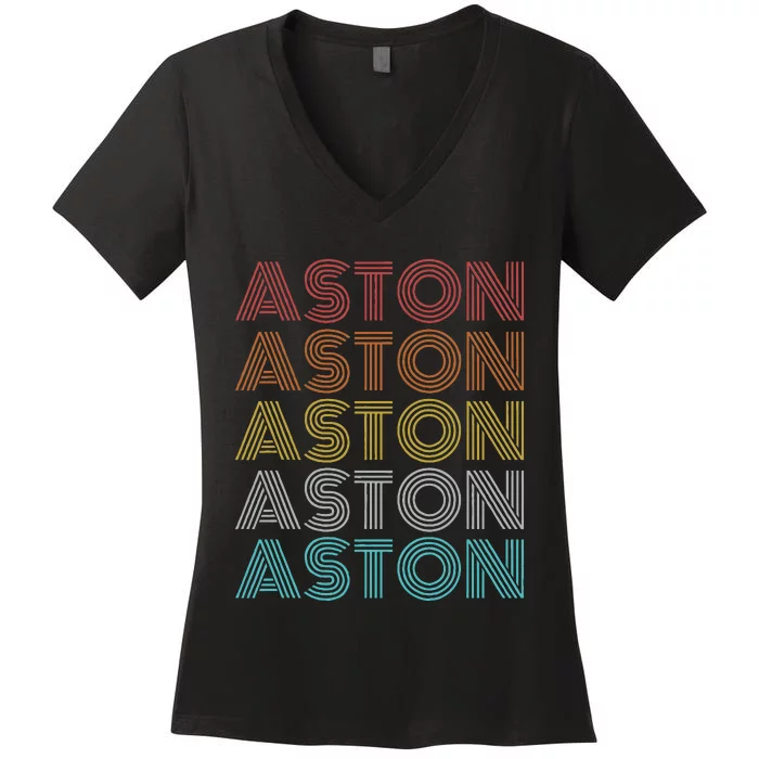 Retro Vintage Aston Women's V-Neck T-Shirt