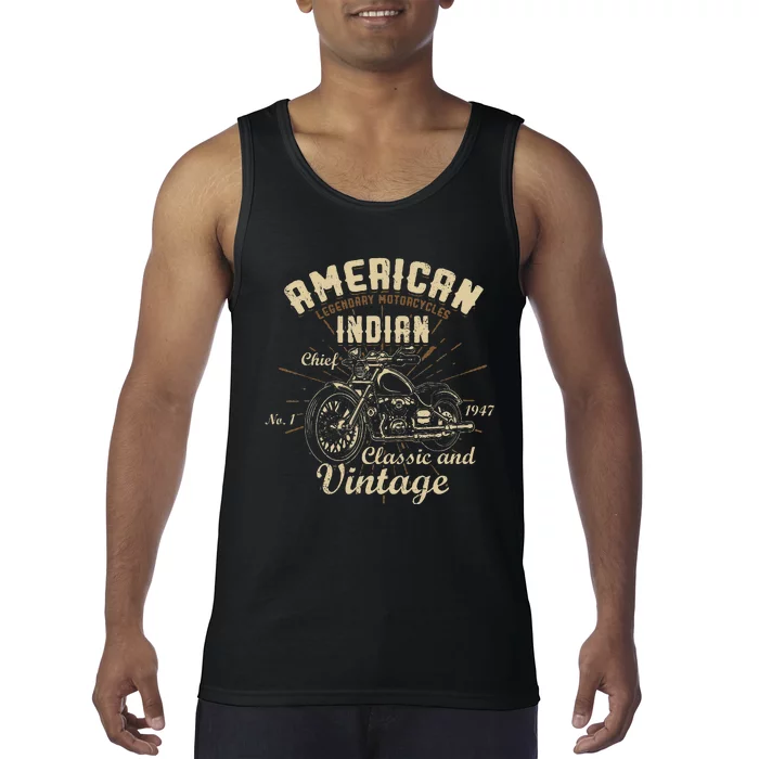 Retro Vintage American Motorcycle I.N.D.I.A.N Tank Top