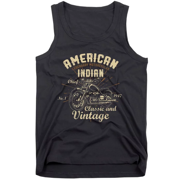 Retro Vintage American Motorcycle I.N.D.I.A.N Tank Top