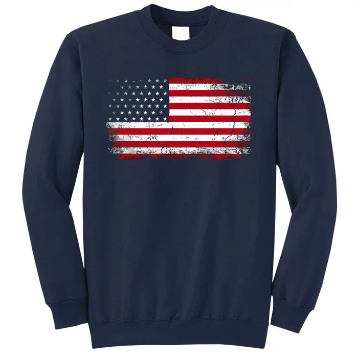 Retro Vintage American Flag USA United States Of America US 4th Of July Tall Sweatshirt