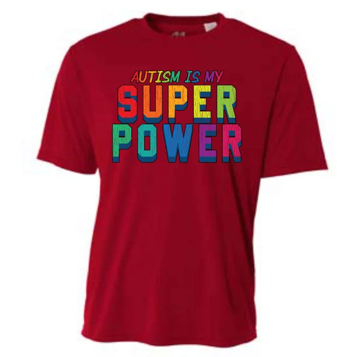 Retro Vintage Autism Is My Super Power Autistic Meaningful Gift Cooling Performance Crew T-Shirt