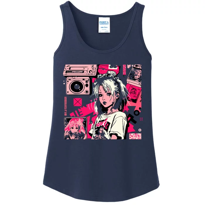 Retro Vaporwave Aesthetic 90s Egirl Japanese Art Ladies Essential Tank