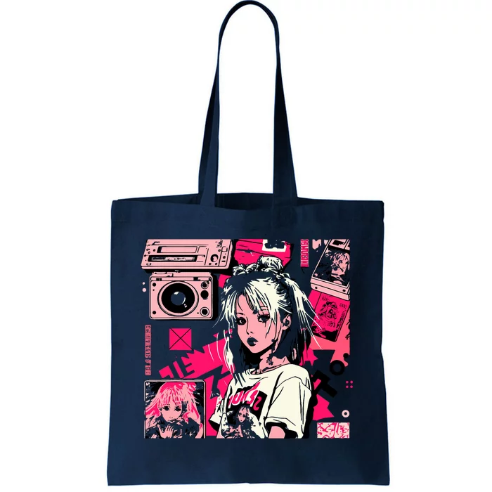 Retro Vaporwave Aesthetic 90s Egirl Japanese Art Tote Bag