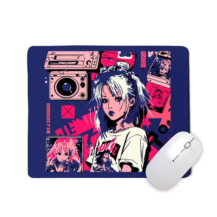 Retro Vaporwave Aesthetic 90s Egirl Japanese Art Mousepad