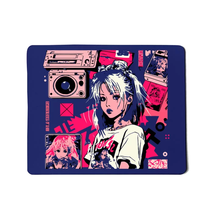 Retro Vaporwave Aesthetic 90s Egirl Japanese Art Mousepad