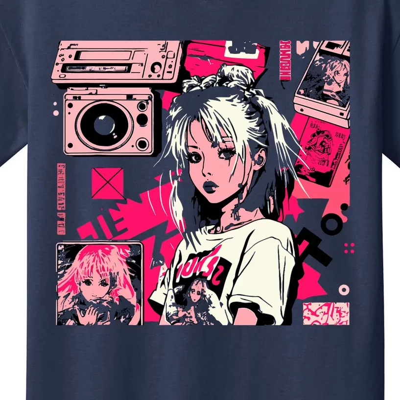 Retro Vaporwave Aesthetic 90s Egirl Japanese Art Kids T-Shirt