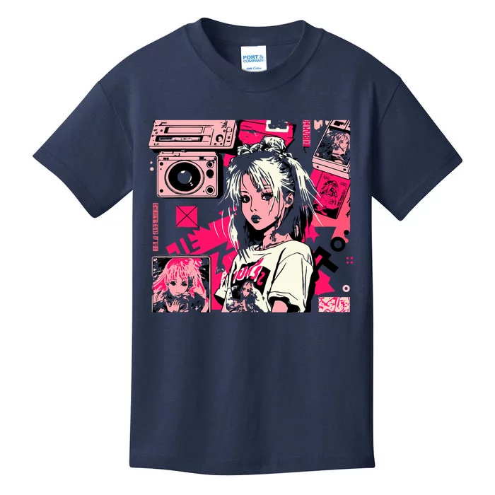 Retro Vaporwave Aesthetic 90s Egirl Japanese Art Kids T-Shirt