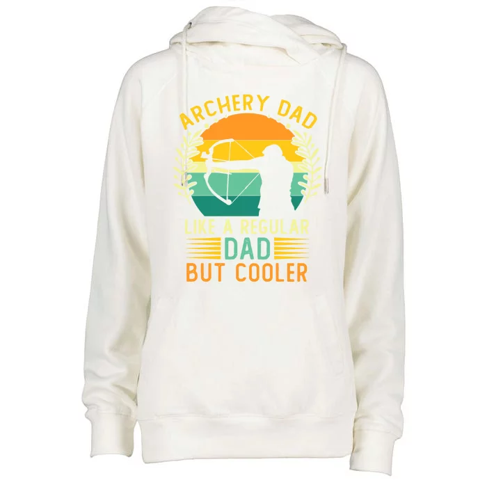 Retro Vintage Archery Dad Father's Day Archering Daddy Meaningful Gift Womens Funnel Neck Pullover Hood