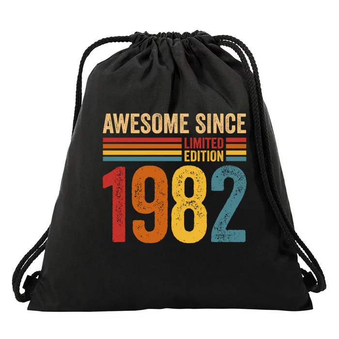 Retro Vintage Awesome Since 1982 Limited Edition Drawstring Bag