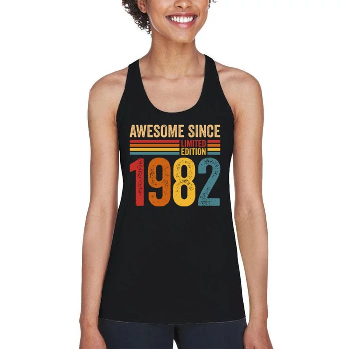 Retro Vintage Awesome Since 1982 Limited Edition Women's Racerback Tank