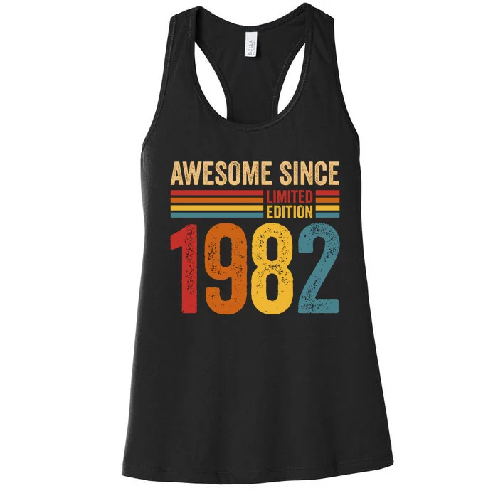 Retro Vintage Awesome Since 1982 Limited Edition Women's Racerback Tank