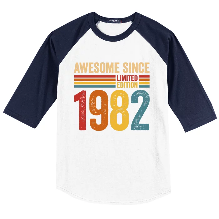 Retro Vintage Awesome Since 1982 Limited Edition Baseball Sleeve Shirt