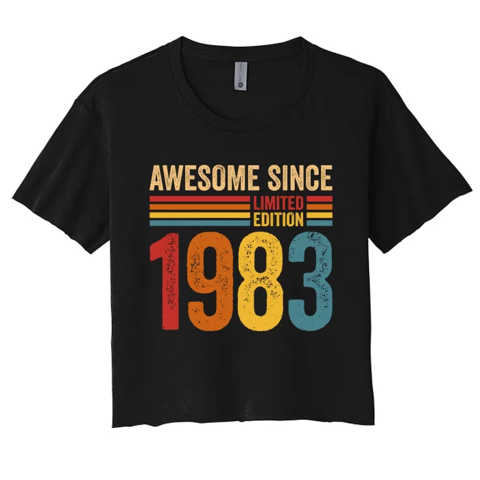 Retro Vintage Awesome Since 1983 Limited Edition Women's Crop Top Tee