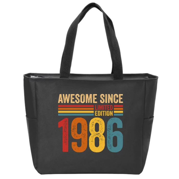 Retro Vintage Awesome Since 1986 Limited Edition Zip Tote Bag