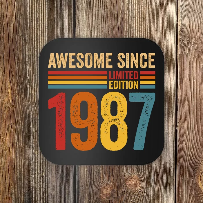 Retro Vintage Awesome Since 1987 Limited Edition Coaster