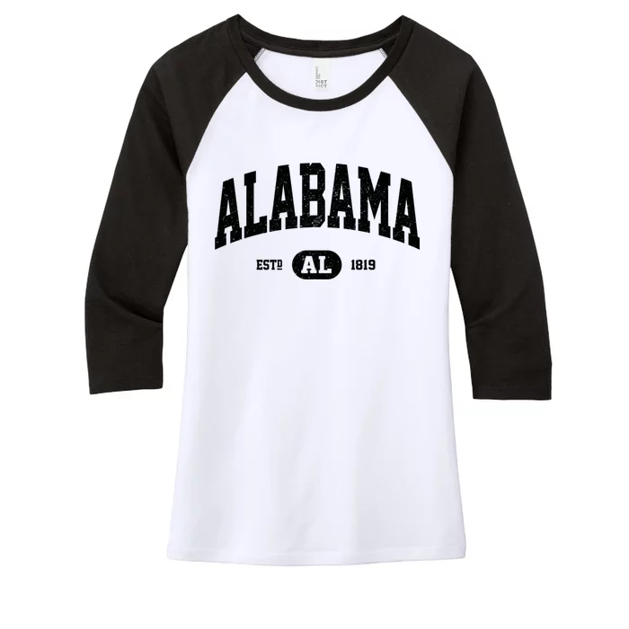 Retro Vintage Alabama Women's Tri-Blend 3/4-Sleeve Raglan Shirt