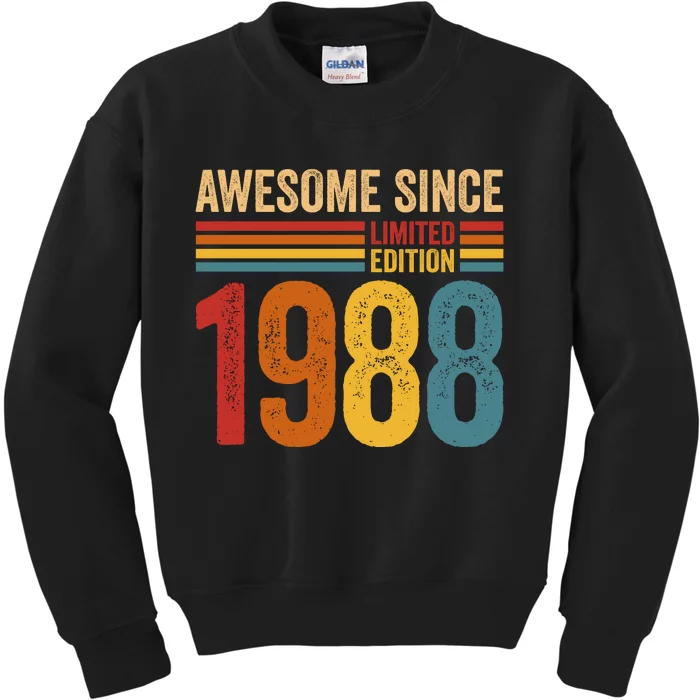 Retro Vintage Awesome Since 1988 Limited Edition Kids Sweatshirt