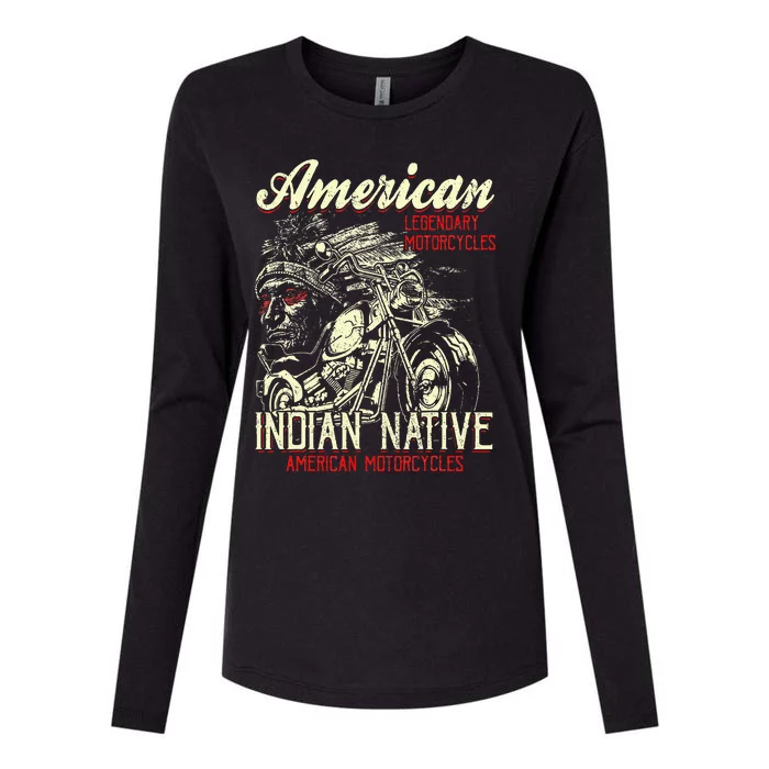 Retro Vintage American Motorcycle Womens Cotton Relaxed Long Sleeve T-Shirt