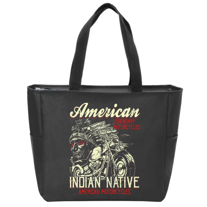 Retro Vintage American Motorcycle Zip Tote Bag