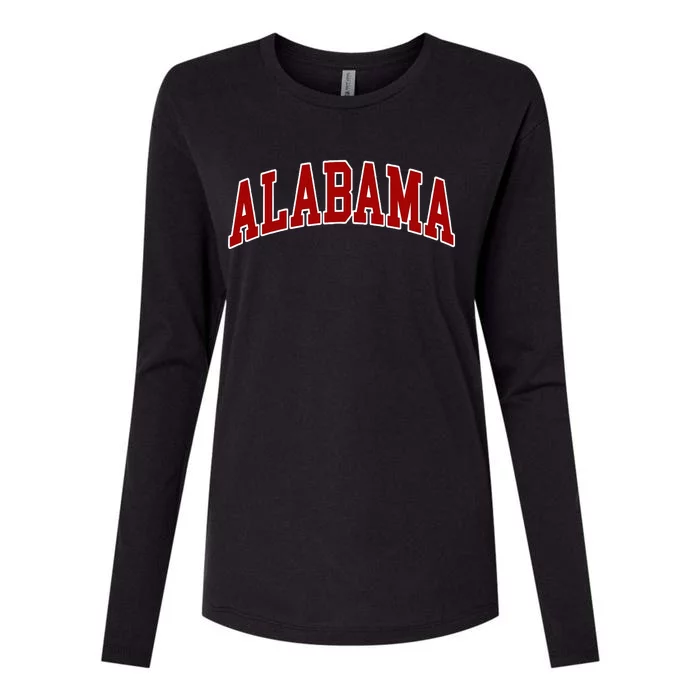 Retro Vintage Alabama AL United States Varsity Style Womens Cotton Relaxed Long Sleeve T-Shirt