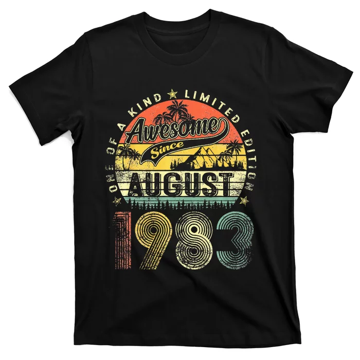 Retro Vintage August 1983 40th Birthday Gifts T-Shirt