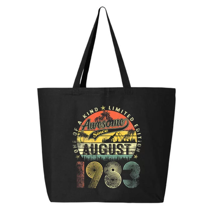 Retro Vintage August 1983 40th Birthday Gifts 25L Jumbo Tote