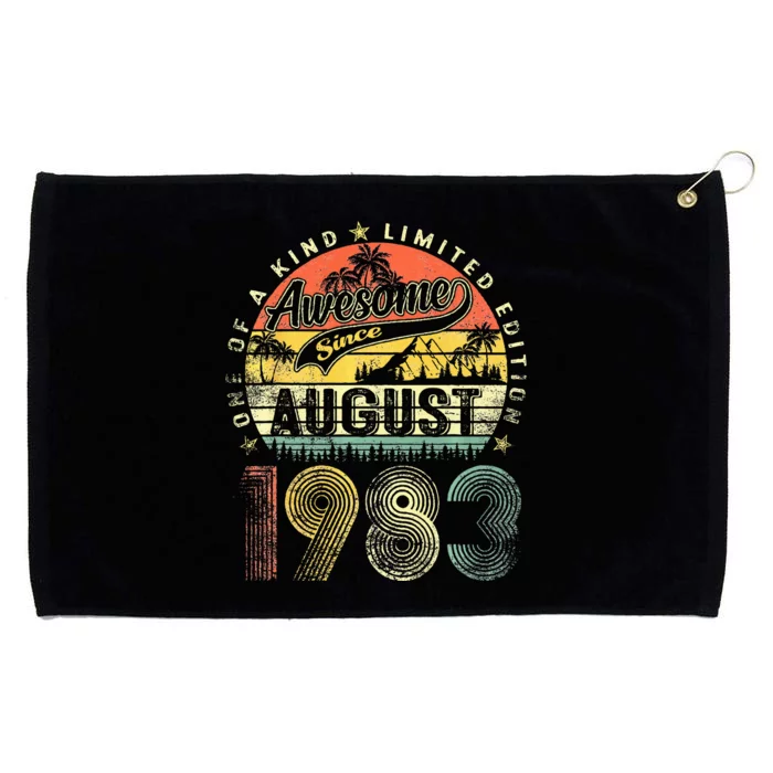 Retro Vintage August 1983 40th Birthday Gifts Grommeted Golf Towel